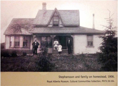 The Stephan Stephansson family homestead in 1906