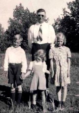 Dad Wierenga with Andrew, Gladys, Dixie